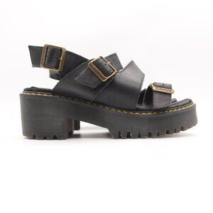 Doc Dr. Martens Ariel Chunky Fisherman's Sandal Women's 8 Black Leather Buckles